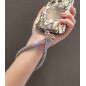 Phone lanyard ECO – rhinestones, clear card, white