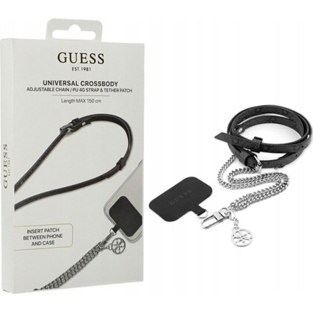 Cordon universel GUESS GUOUC4MG4EK – 4G PU Noir 150 cm