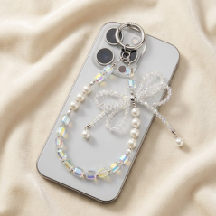 Lanière téléphone transparente perles | Smarty Paris