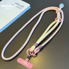 Collier téléphone ECO rose poudré beige 115 cm | Smarty