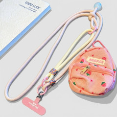 Collier téléphone ECO rose poudré beige 115 cm | Smarty