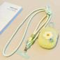 Collier téléphone ECO tressé bicolore – Vert menthe/Beige, mini pochette, perle, 115 cm Collier téléphone ECO tressé bicolore – Vert menthe/Beige, mini pochette, perle, 115 cm
