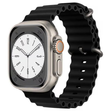 Montre connectée Apple Watch Ultra 2 GPS Cellular – 49 mm Titane naturel bracelet noir Grade A · Reconditionné