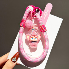 Pink wrist strap doll keyring | Smarty