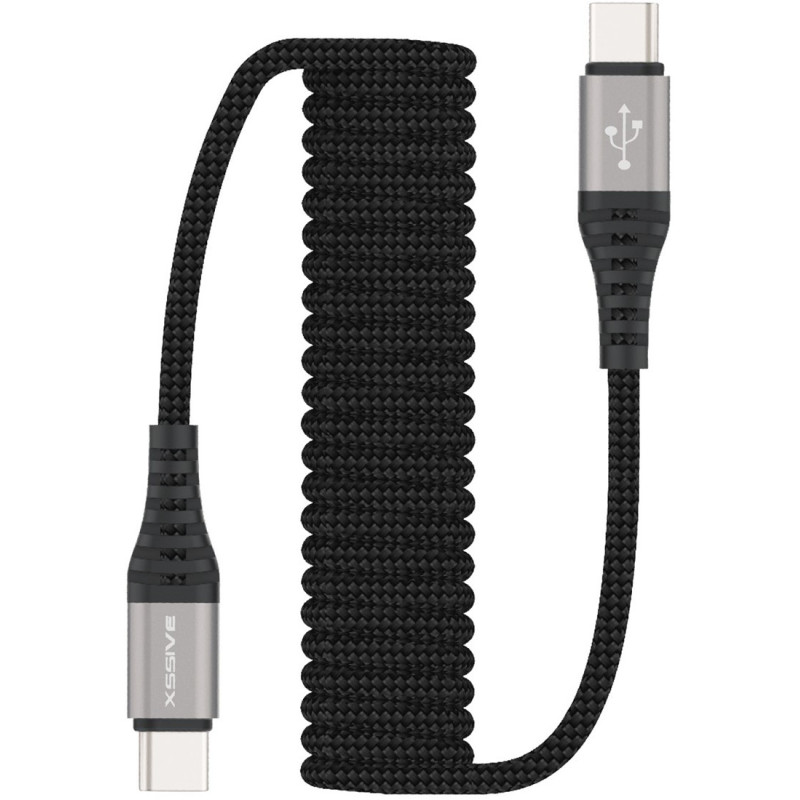 Extendable Charging Cable XSSIVE XSS-SC-CC – USB-C to USB-C 1.5m Black Extendable Charging Cable XSSIVE XSS-SC-CC – USB-C to USB-C 1.5m Black