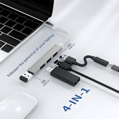 ECO 4-in-1 USB-C Hub Gray | Smarty