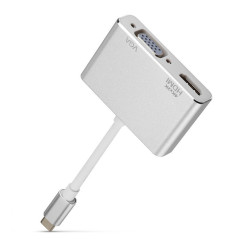 USB-C HDMI VGA Hub Silver | Smarty