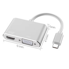 USB-C HDMI VGA Hub Silver | Smarty