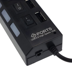 USB Hub ECO – 7-Port USB 2.0 High Speed Black