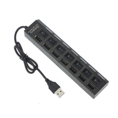 Hub USB 7 ports USB 2.0 noir | Smarty