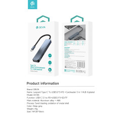Hub USB-C Devia 5-en-1 PD 3.0 | Smarty
