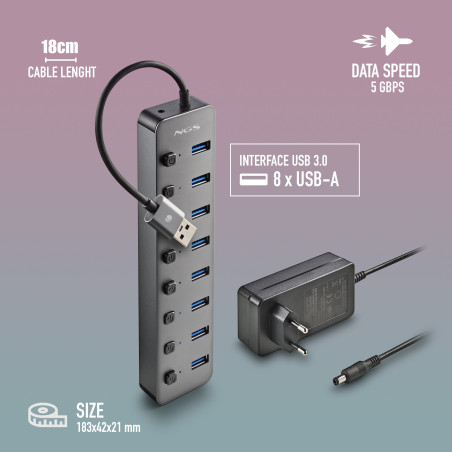 Hub USB NGS IHUB 8 – 8 ports USB 3.0