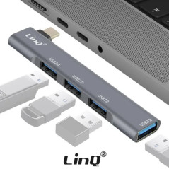 Hub USB-C 4-en-1 LinQ IT7945 – 3 x USB 2.0 + USB 3.0