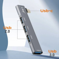 USB-C Hub 4-in-1 LinQ IT7945 – 3 x USB 2.0 + USB 3.0