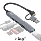 Hub Type-C/USB LinQ IT7944 – 6-en-1, USB 2.0, USB 3.0, USB-C, SD, TF Hub Type-C/USB LinQ IT7944 – 6-en-1, USB 2.0, USB 3.0, USB-C, SD, TF