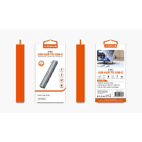 4-in-1 Hub XSSIVE XSS-HUB11C – USB/USB-C