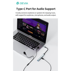 Hub USB-C 4-en-1 Devia Lite1 | Smarty