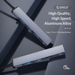 Adaptateur hub Orico AH-13 USB-C vers USB 3.0 | Smarty