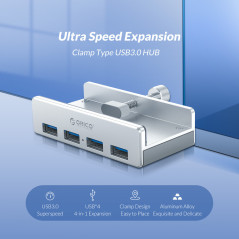 Adaptateur hub clip Orico MH4PU 4 ports USB 3.0 | Smarty