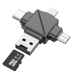 4-in-1 Card Reader XSSIVE XSS-OT23 – USB, USB-C, Lightning
