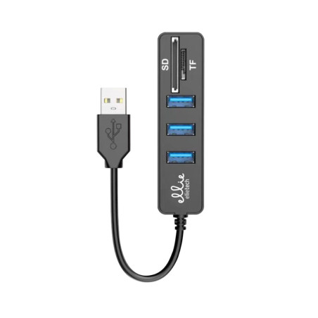 Adaptateur 5-en-1 Hub USB Ellietech HB209 – 3 USB-A + SD + TF