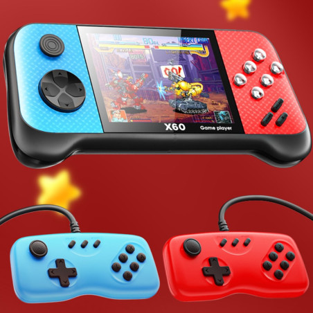 Portable Gaming Console X60 – 3.5-inch IPS 16 GB Blue and Red