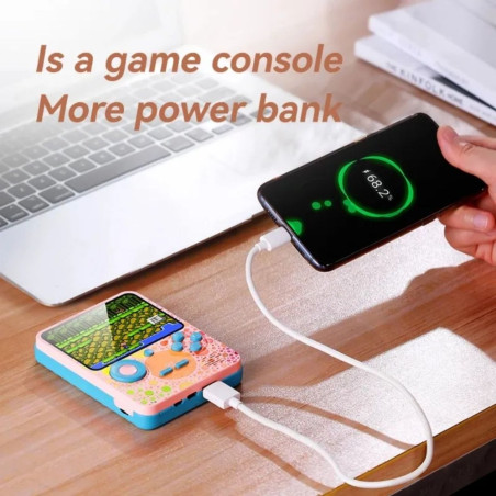 Portable Game Console ECO G6 – 128GB Pink and Blue, 3.5-inch, 6000mAh power bank
