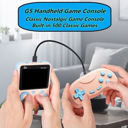 Handheld Game Console ECO G5 – 3" IPS Screen, Pink
