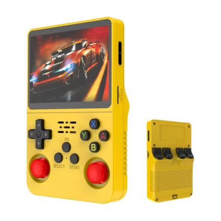 Handheld Video Game Console ECO R36s – 3.5-inch IPS Screen, 64GB, Yellow