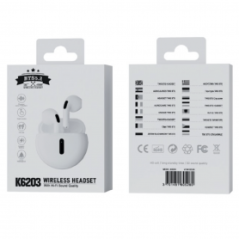 Écouteurs Bluetooth - D-power K6203/A8 - Blanc - Alimentation Réf. A170