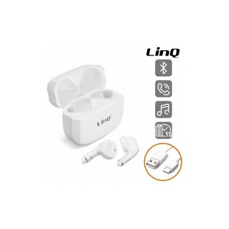 Écouteurs Bluetooth avec Boîtier de Charge LinQ R535 Blanc - Alimentat