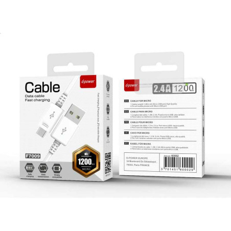 Câble USB / Micro - D-power F7009/S616S - 1.2 | Smarty Paris