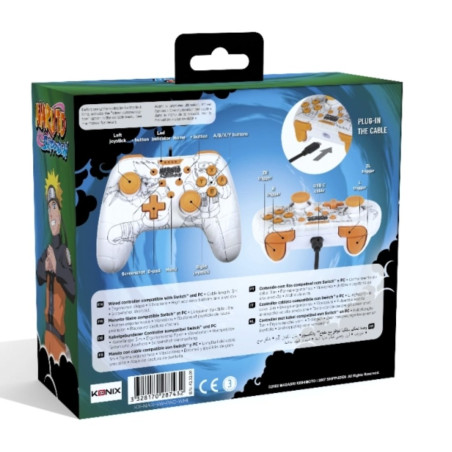 Wired Controller Konix for Nintendo Switch – Naruto Edition White