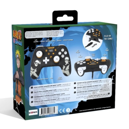 Wired Controller Konix for Nintendo Switch – Naruto Edition Black