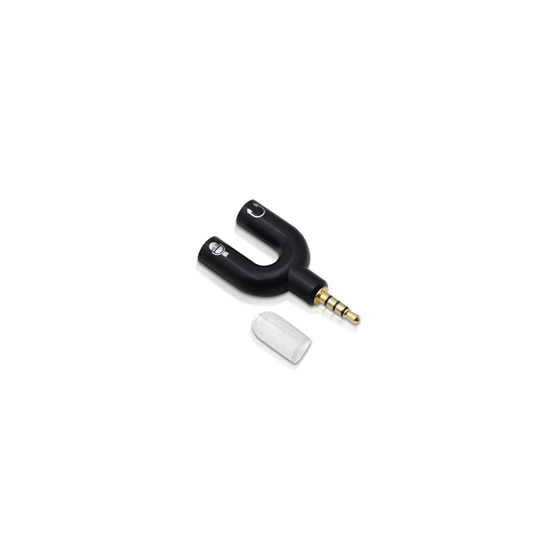 Adaptateur Audio Double Jack pour Écouteur / Casque / Micro avec Prise Fiche mâle 3.5MM