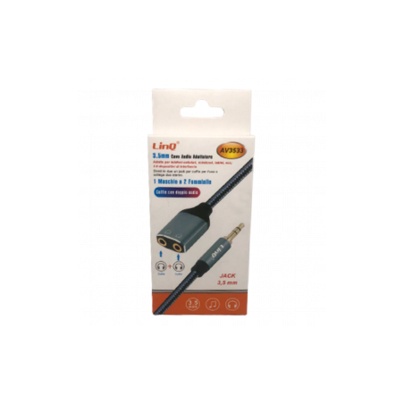 Adaptateur Audio Jack 3.5mm Mâle / 2 Jack 3.5mm Femelle (Casque) Nylon