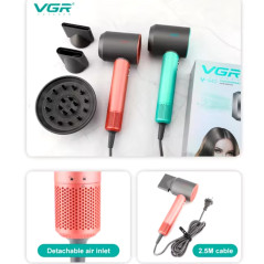 Sèche-cheveux pliable VGR V440 – moteur BLDC ionique rouge