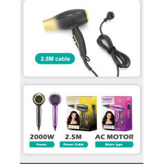 Sèche-cheveux pliable VGR V461 Violet | Smarty