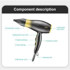 Sèche-cheveux pliable VGR V461 Violet | Smarty