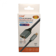Adaptateur Audio Lightning Mâle / 2 Jack 3.5mm Femelle (Casque + Micro) Nylon Tressé LinQ LT3538 — LinQ · Smarty Paris 18e · Sma