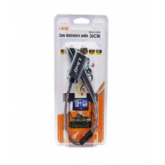 Adaptateur Audio USB Mâle / 2 Jack 3.5mm Femelles Nylon Tressé 30cm Li