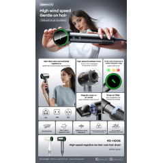 Remax RS-HD06 negative ion hair dryer white | Smarty