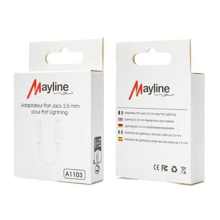Adaptateur Lightning / Jack 3,5 mm (Mayline) | Smarty Paris 