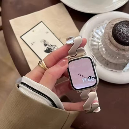 Bracelet Apple Watch ECO Wave – acier inoxydable argent