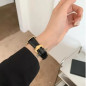 Bracelet Apple Watch ECO à boucle – cuir véritable noir et or
