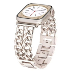 Bracelet double chaîne Apple Watch argent | Smarty