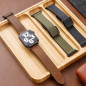 Bracelet magnétique ECO pour Apple Watch – Cuir véritable et silicone marron/noir