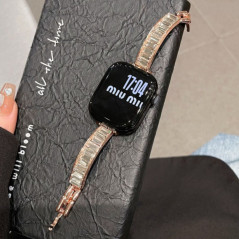 Bracelet diamant Apple Watch acier or | Smarty