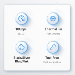 Boîtier SSD ORICO PWM2-G2 M.2 USB 3.1 Gen 2 | Smarty