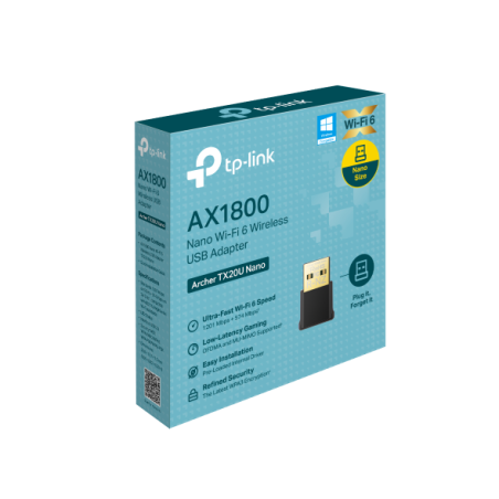 Adaptateur USB Wi‑Fi TP-Link Archer TX20U Nano – AX1800 Blanc